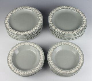 A set of Wedgwood embossed Queensware tableware consisting 10 soup bowls and 16 dinner plates 