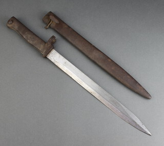 A Mauser bayonet with 31cm plain blade complete with scabbard 