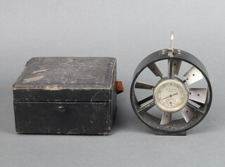 A John Davies & Sons (Derby) anemometer 10cm complete with leather carrying case 

