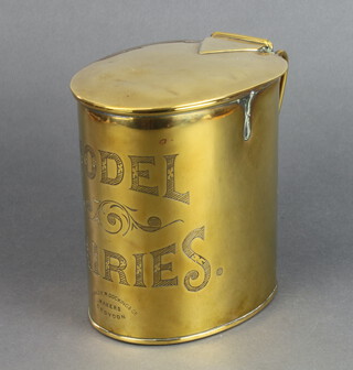 Stanley R Docking & Company, an Edwardian oval copper milk canister marked Model Dairies 18cm x 16.5cm x 13cm 