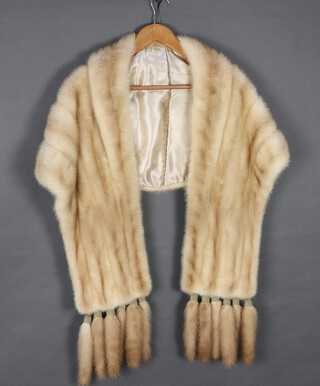 A lady's blonde mink fur stole 