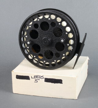 A Leeds 5" trotting centrepin fishing reel boxed 
