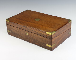A Victorian mahogany writing slope with hinged lid, interior fitted 2 glass inkwells 12cm x 39cm x 24cm 
