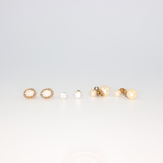 A pair of 14ct yellow gold opal ear studs, 2 other pairs, 4.3 grams gross 