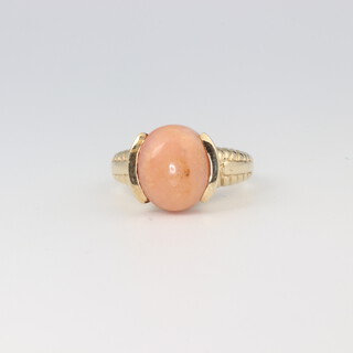 A 9ct yellow gold opal ring size N, 5.4 grams 