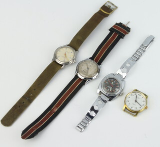 A gentleman's vintage steel cased Hoverta automatic wristwatch and 3 others 