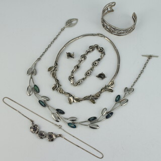 A silver bangle and minor jewellery 