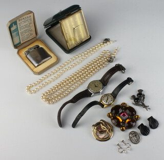 A gentleman's vintage Smiths steel cased wristwatch and minor jewellery  
