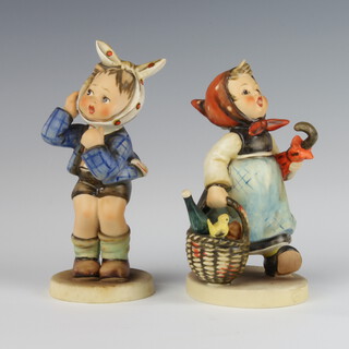 A Goebel figure "Visiting an Invalid" 382 12.5cm, ditto "Boy with Toothache" 217 13cm 