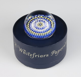 A modern Whitefriars multi cane paperweight dated 1977 boxed 