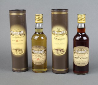 A 35cl bottle of Glenturret 15 year old malt whisky together with 35cl a bottle of Glenturret malt liqueur 