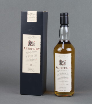 A 70cl bottle of Aberfeldy 15 year old single malt whisky, boxed  