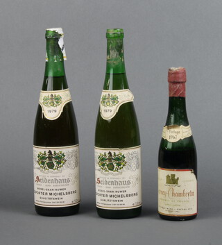 A half bottle of 1967 Gevrey Chambertin by Victoria Wine, together with 2 bottles of 1979 Seidenhaus Piesporter Michelsberg 