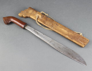 A Piha Kaetta with 38cm blade and wooden scabbard 
