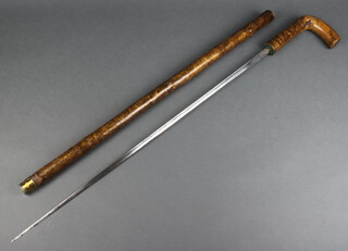 A Victorian sword stick with 68cm blade 