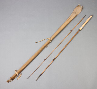 A J B Walker of Newcastle split cane 8' fishing rod, a Sipinnex medium trout rod with agate eyes in original cloth bag  
