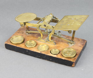 A 19th Century set of Waterlow and Sons of London brass letter scales (a/f) complete with weights  