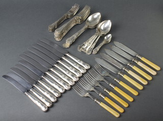 A quantity of plated Kings pattern and other cutlery 