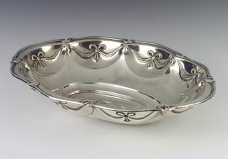 A George V repousse silver bowl with swag decoration London 1912, 27cm, 234 grams 