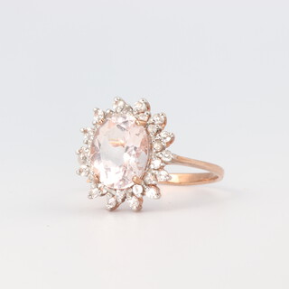 A 9ct rose gold gem set ring, 2.9 grams, size P 