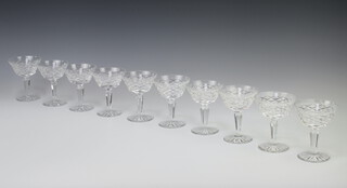 Ten Waterford Crystal Tyrone pattern cocktail glasses 10cm 