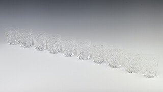 Ten Waterford Crystal Tyrone pattern tumbler glasses 9cm 