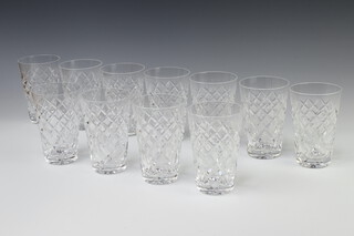 Eleven Waterford Crystal Tyrone pattern highball glasses 13cm  