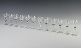 Twelve Waterford Crystal Tyrone pattern liqueur glasses 10cm 