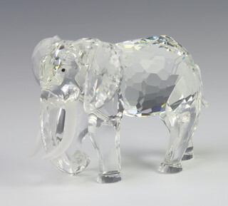 A Swarovski Collectors Society figure of a standing bull elephant 9cm boxed