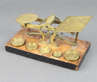 A 19th Century set of Waterlow and Sons of London brass letter scales (a/f) complete with weights  