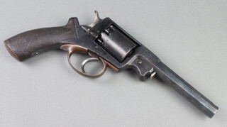 The London Armoury Company?, a 5 shot revolver, the 10cm octagonal barrel with London proof mark and marked LAC, the chamber with London proof mark and also marked B20576 and Patenet 53625 R 