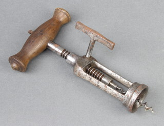 A 19th Century polished steel rack corkscrew 19cm x 11cm 