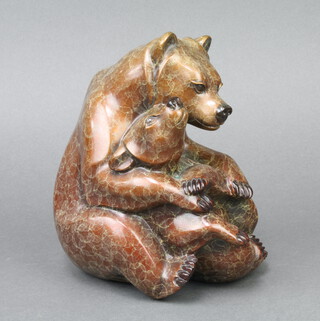 Mary Regat, Canadian, a limited edition bronze figure "Tender Moments" no.133 of 150, the base signed and numbered 18cm h x 4cm w x 12cm d together with certificate and bill of sale 