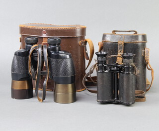 Ross of London, a pair of 10X field glasses marked 15992 C A Howard 60th Rifles, complete with leather carrying case and a pair of Ross 12x40 Solaross binoculars with leather carrying case