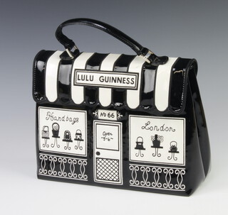 Lulu Guinness, a patent no66 Storefront handbag/satchel complete with dust cover, 21cm h x 29cm w x 10cm d