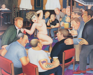 Beryl Cook, (1926-2008), coloured print signed in pencil "Lunchtime Refreshment" 52cm x 63cm 