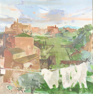 Michel Rodde (1913-2009), oil on canvas, French impressionist landscape with Arthur Lenars & Cie label to the reverse and marked Gallerie Lefevre, Londres, 78cm x 78cm 