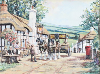 Allen King 2004, oil on canvas signed "Delivery for the Inn, Somerset Memories" labelled and signed to the back 29cm x 39cm 