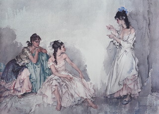 Sir William Russell Flint (1880-1969), coloured print signed in pencil, "The Pendant" three Spanish ladies, with blind proof stamp 53cm by 71cm