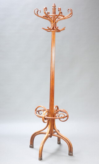 An Edwardian bentwood cafe style hat and coat rack 81cm h x 50cm diam. (top section is fixed) 
