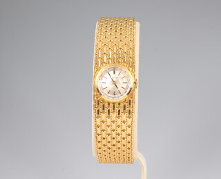 A lady's 18ct yellow gold Longines wristwatch and bracelet 49.3 grams including the glass, boxed 