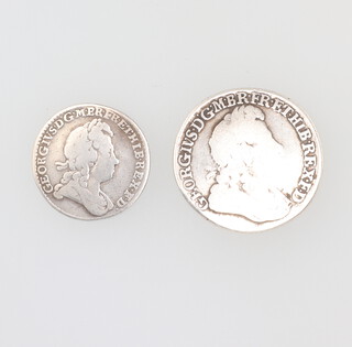 A George I sixpence and a George I shilling