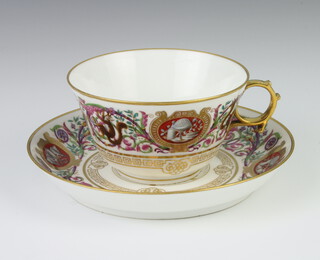 A 19th Century King Louis Philippe Chateau de Fontainebleau Hunt teacup and saucer  
