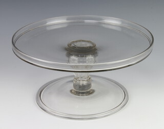 A 19th century glass circular tazza 31cm 