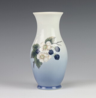 A Royal Copenhagen vase decorated with blackberries 288/2289 17cm 