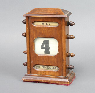 A Victorian perpetual calendar contained in a mahogany case 22cm h x 14cm w x 8cm d 