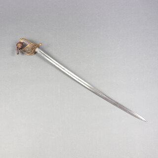 A Victorian Infantry Officer's sword, the 82cm blade with crows foot mark marked IBA 909 and with a crown B21
