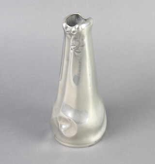 Kayserzinn, a pewter club shaped vase, the base marked 1 Kayserzinn 4494  19cm h x 8cm diam. 
