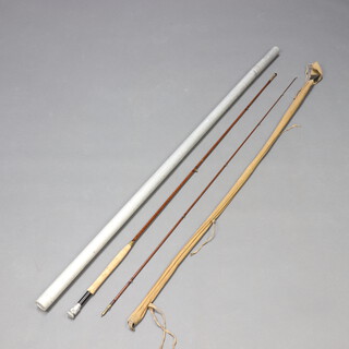 A Hardy Bros. 2 piece "The Pope" fishing rod contained in original bag and aluminium tube 
