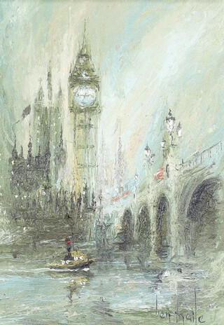 Ben Maile (1922-2017), oil on canvas signed, study of Big Ben 35cm x 24cm 
